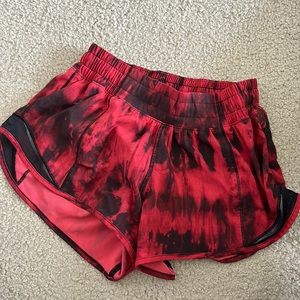 Red tie dye hotty hot lulu shorts